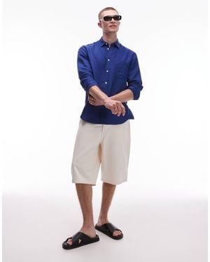 ARKET Regular Fit Linen Shirt - Blue