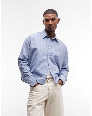 Weekday Boxy Fit Long Sleeve Shirt - Blue