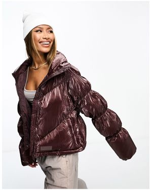 Sixth June Oversized Iridescent Puffer Jacket - Purple