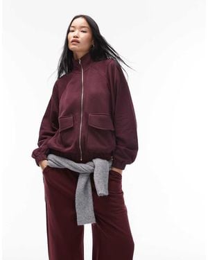 ASOS Sweatshirt Met Opstaande Boord En Rits - Rood