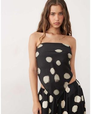 ASOS Top Con Sciarpa A Pois Sfocati - Nero