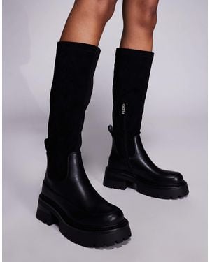 SIMMI Simmi London Chorley Knee Boots With Chunky Sole - Black