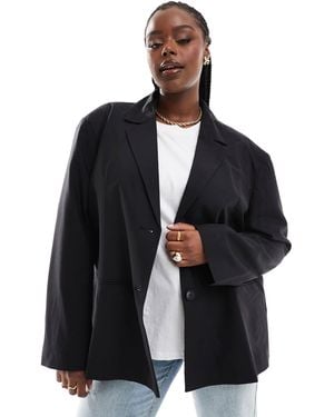 Collusion Plus Relaxed Oversized Blazer Co-ord - Black