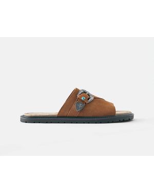 Pull&Bear Leder-cowboy-sandalen - Braun