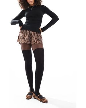 ASOS Over-De-Knie-Look Panty Met Ondersteuning Voor Buik En Billen - Zwart