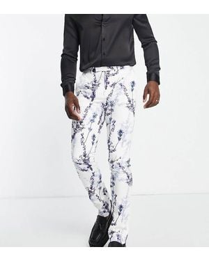 Twisted Tailor Tall Lavadino Skinny Fit Smart Trousers - White