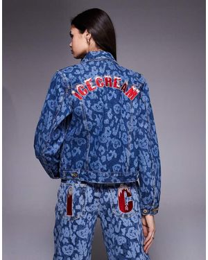 ICECREAM Laser Camo Denim Trucker Jacket Co-ord - Blue