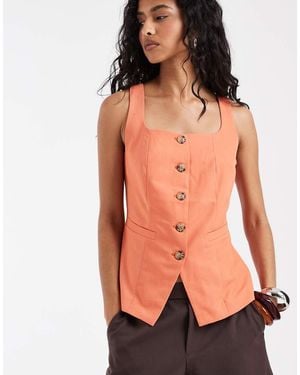 Vero Moda Tailored Square Neck Waistcoat - Orange