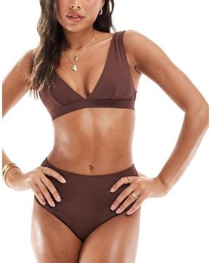 & Other Stories Slip Bikini Scuro A Coste A Vita Alta - Marrone