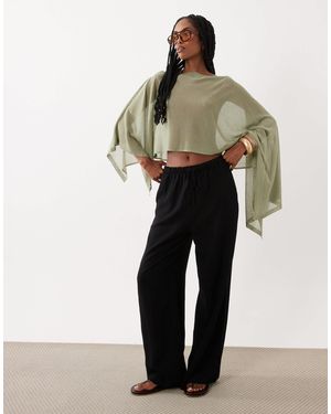 ASOS Fine Knit Sheer Poncho - Green