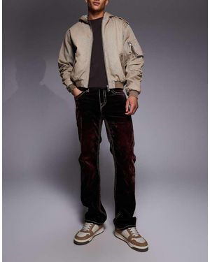 TRUE RELIGION Vaqueros Lavado De Pernera Recta Con Bolsillo De Solapa De Terciopelo Ricky De - Gris