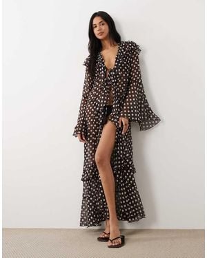 Miss Selfridge Beach Maxi Cover Up - Natural