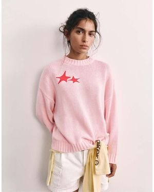 Pull&Bear Oversize Star Jumper - Pink