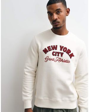 GANT Sudadera Con Logo Gráfico En El Pecho En-Neutro - Blanco