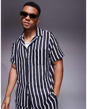 South Beach Revere Knitted Beach Shirt - Blue