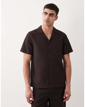 New Look Co-Ord Waffle Shirt - Black