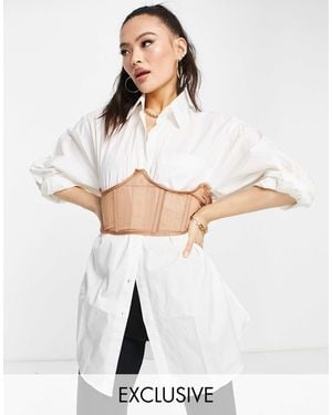 AsYou – oberteil mit korsett-design und unterbrustdetail - Weiß