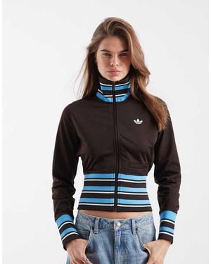 adidas Originals Vintage Inspired Track Top With Stripe Rib - Blue