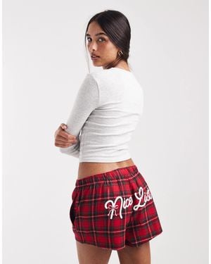Hollister Festive Boxer Pyjama Shorts - White