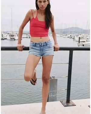 Pull&Bear – mini-jeansshorts - Blau