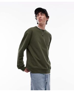TOPMAN Felpa Oversize Classica - Verde