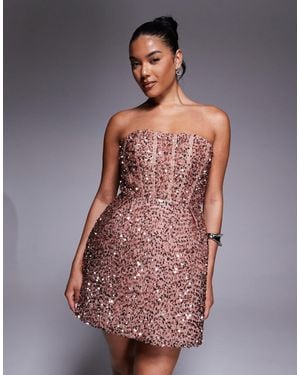 Jarlo Corset Sequin Structured Mini Dress - Metallic