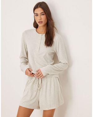 ASOS Mix And Match Henley Pajama Top - Natural