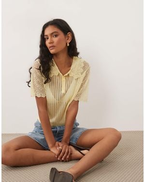 Miss Selfridge Polo en maille crochetée - babeurre - Marron