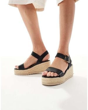 SEQWL Summer Wedge Sandals With Buckle Strap - Natural