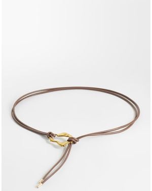 ASOS Waist And Hip Hammered Loop Through Belt - Natural