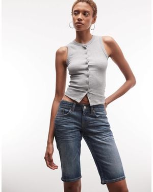 Weekday Low Rise Slim Fit Denim Shorts - Blue