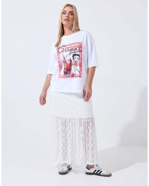 Yours Clothing Yours Limited Curve Lace Maxi Skirt - White