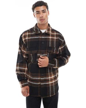 Jack & Jones Sobrecamisa Marrón A Cuadros De - Negro