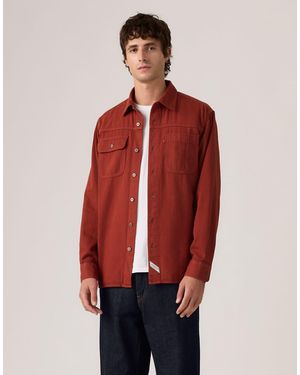 Levi's Camisa Roja De Manga Larga Auburn Worker De - Rojo
