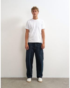 TOPMAN Rigid Barrel Fit Paneled Jean - White