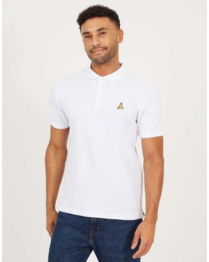 Brave Soul Cotton Short Sleeve Polo Shirt - White