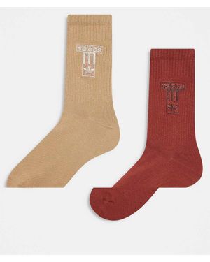 adidas Originals Adibreak 2 Pack Crew Socks - Red