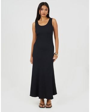 Brave Soul Textured Jersey Lace Strappy Fit And Flare Maxi Dress - Blue