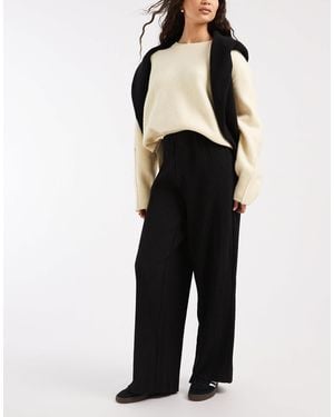 Vero Moda Loose Pull On Plisse Pants - Black