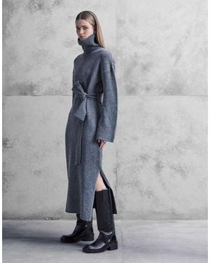 Pretty Lavish Knit Midi Dress - Grey