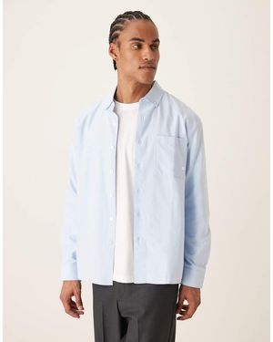 Farah Brewer Long Sleeve Box Fit Logo Shirt - White