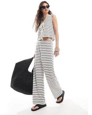 ONLY Knit Wide Leg Trouser Co-ord - White