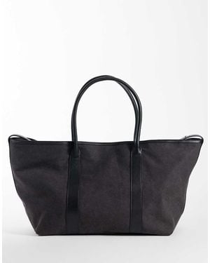 ARKET Oversized Tote Tas Van Canvas - Zwart