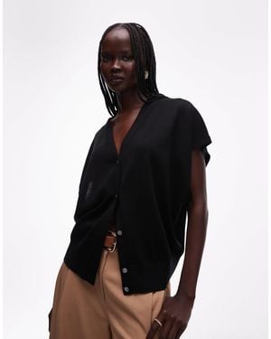 ARKET Merino Wool Button Through Knitted Vest - Black