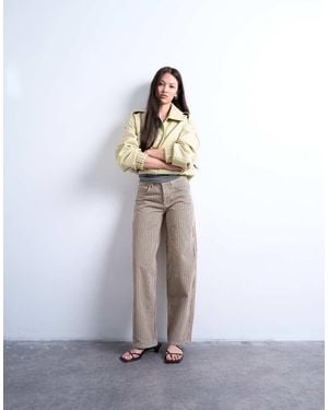 TOPSHOP Multi Stripe Cinch Trouser - White