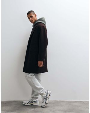 ASOS Abrigo Largo Efecto Lana - Blanco
