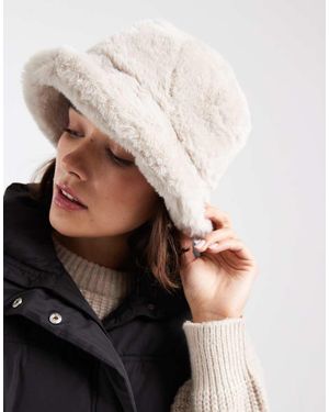 Vero Moda Bucket Hat Van Zacht Imitatiebont - Wit