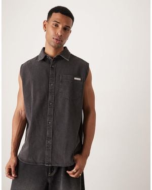 Calvin Klein Sleeveless Denim Shirt - Black