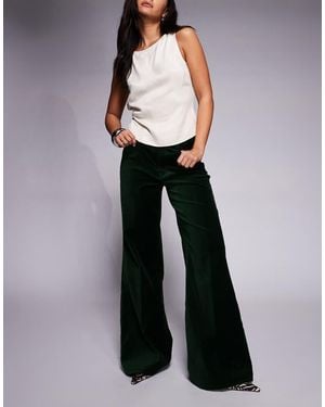GOOD AMERICAN Good Waist Velvet Palazzo Trousers - Black