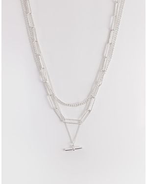 Accessorize – 3-reihige, zarte halskette - Weiß